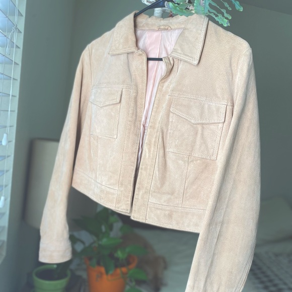 Genuine Suede 90s cropped style jacket - Picture 2 of 6